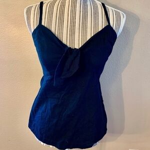 Old Navy Tank Top XS Black Adjustable Spaghetti Straps Wrapped Tie at Chest